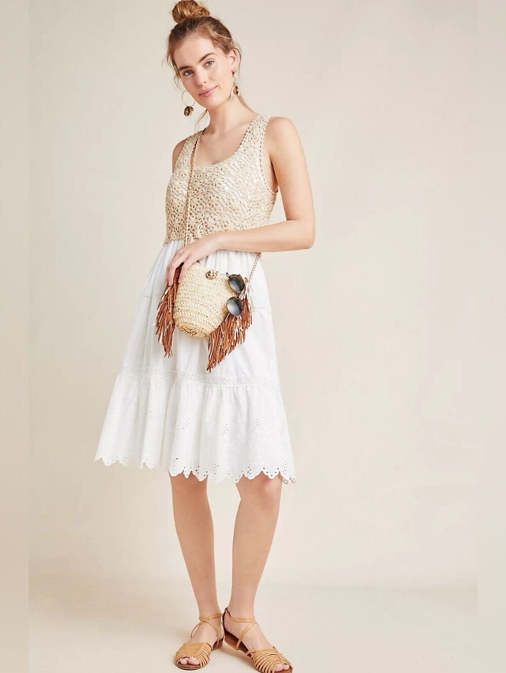 Anthropologie Beckett Crochet Eyelet Dress